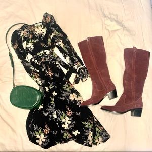 Stunning Burgundy Marc Fisher Knee High Suede Boot